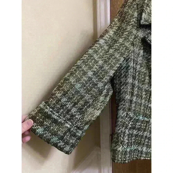 23rd St Woven Blazer Blue/Brown with Gold Metalic Shimmer Coating 10% Wool Sz XL - Picture 7 of 15